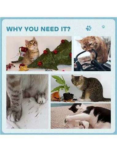 PawHut 2-in-1 Cat Scratcher with Catnip for Indoor Cats, Light Blue