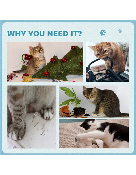 PawHut 2-in-1 Cat Scratcher with Catnip for Indoor Cats, Light Blue