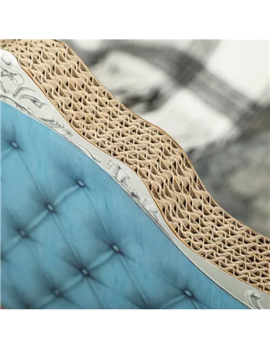 PawHut 2-in-1 Cat Scratcher with Catnip for Indoor Cats, Light Blue