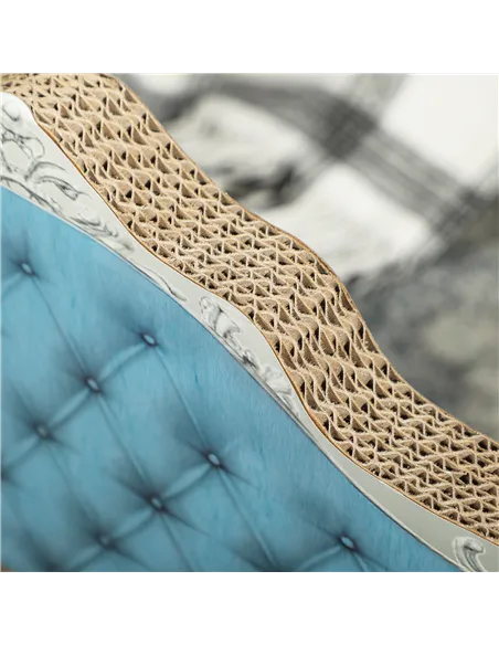 PawHut 2-in-1 Cat Scratcher with Catnip for Indoor Cats, Light Blue