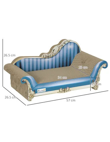 PawHut 2-in-1 Cat Scratching Board with Catnip for Indoor Cats, 26.5 x 57 x 26.5cm, Blue