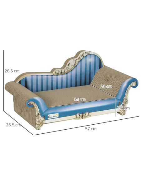 PawHut 2-in-1 Cat Scratching Board with Catnip for Indoor Cats, 26.5 x 57 x 26.5cm, Blue