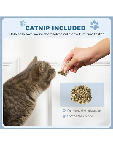 PawHut 2-in-1 Cat Scratching Board with Catnip for Indoor Cats, 26.5 x 57 x 26.5cm, Blue