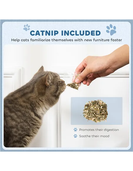 PawHut 2-in-1 Cat Scratching Board with Catnip for Indoor Cats, 26.5 x 57 x 26.5cm, Blue