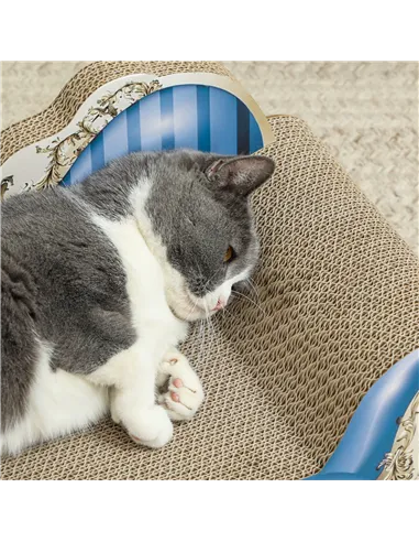 PawHut 2-in-1 Cat Scratching Board with Catnip for Indoor Cats, 26.5 x 57 x 26.5cm, Blue