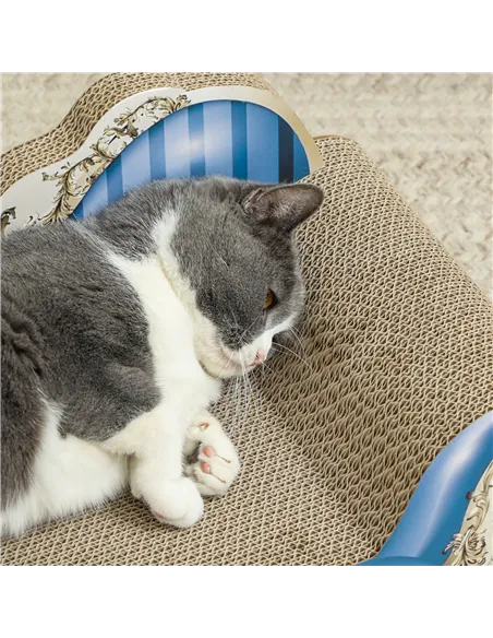 PawHut 2-in-1 Cat Scratching Board with Catnip for Indoor Cats, 26.5 x 57 x 26.5cm, Blue