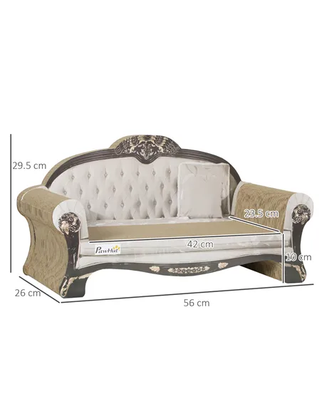 PawHut 2-in-1 Cat Scratcher with Organic Catnip for Indoor Cats, 29.5 x 56 x 26cm, Brown