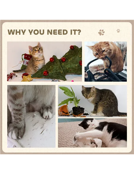 PawHut 2-in-1 Cat Scratcher with Organic Catnip for Indoor Cats, 29.5 x 56 x 26cm, Brown