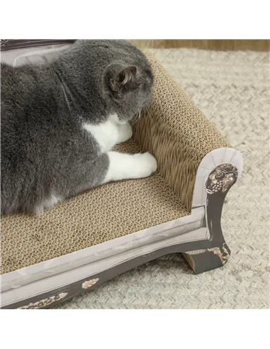 PawHut 2-in-1 Cat Scratcher with Organic Catnip for Indoor Cats, 29.5 x 56 x 26cm, Brown