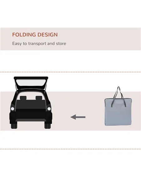 PawHut Pet Carrier Folding Bag Car Seat Cat Dog Puppy Kennel Portable Travel Cage Tote Case Mesh Holder House Grey