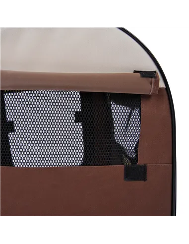 Pawhut Folding Fabric Soft Pet Crate, 46Lx36Wx41H cm - Brown