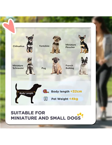 PawHut Dog Pram Dog Stroller Foldable Pet Pushchair with 4 Wheels, Safety Leashes, Cup Holder for Small Dogs, Black