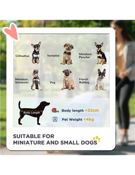 PawHut Dog Pram Dog Stroller Foldable Pet Pushchair with 4 Wheels, Safety Leashes, Cup Holder for Small Dogs, Black