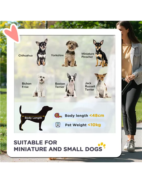 PawHut Dog Pram Pet Stroller for Small Dogs Cats, Foldable Dog Pushchair Trolley with Detachable Pet Carrier Bag, Shock Absorber