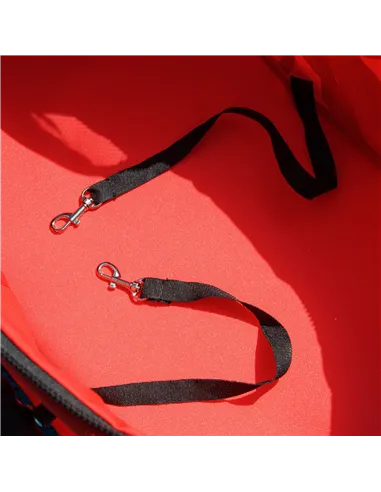 PawHut Dog Pram Dog Stroller Foldable Pet Pushchair with 4 Wheels, Safety Leashes, Cup Holder for Small Dogs, Red