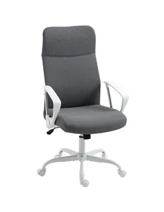 HOMCOM Fabric High Back Office Chair - Grey