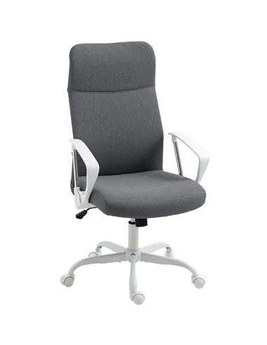 HOMCOM Fabric High Back Office Chair - Grey