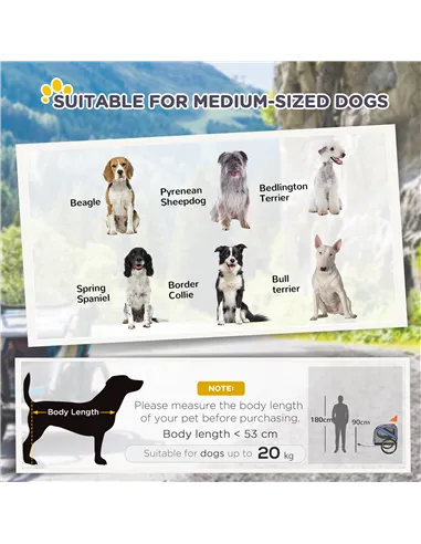 PawHut Folding Dog Bike Trailer Pet Cart Carrier for Bicycle Travel in Steel Frame with Hitch Coupler - Blue & Grey