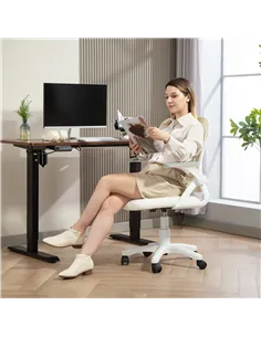 HOMCOM Breathable Mesh Office Chair, Ergonomic Swivel Computer Chair with Flip-up Armrests, Lumbar Back Support for Home/Office, 2
