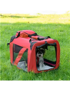 PawHut Foldable Pet Carrier for Small and Miniature Dogs, Portable Cat Carrier Soft Side Pet Travel Crate with Removable Mat, St 2