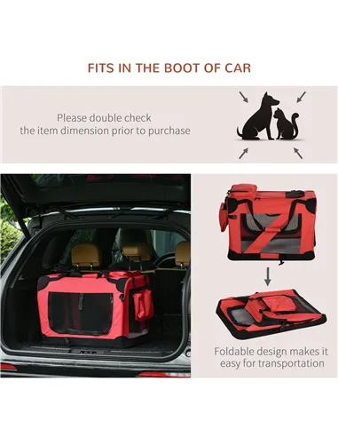 PawHut Foldable Pet Carrier for Small and Miniature Dogs, Portable Cat Carrier Soft Side Pet Travel Crate with Removable Mat, St