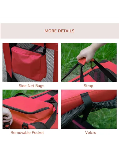 PawHut Foldable Pet Carrier for Small and Miniature Dogs, Portable Cat Carrier Soft Side Pet Travel Crate with Removable Mat, St