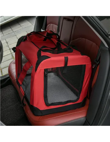 PawHut Foldable Pet Carrier for Small and Miniature Dogs, Portable Cat Carrier Soft Side Pet Travel Crate with Removable Mat, St