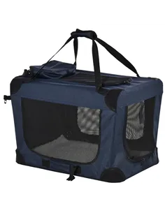 PawHut Foldable Pet Carrier for Small and Miniature Dogs, Portable Cat Carrier Soft Side Pet Travel Crate with Removable Mat, St