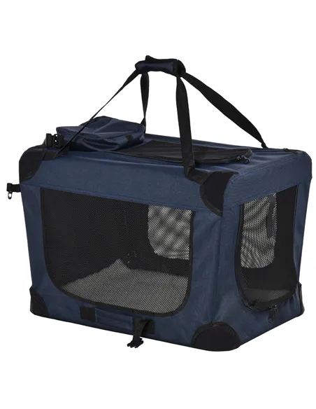 PawHut Foldable Pet Carrier for Small and Miniature Dogs, Portable Cat Carrier Soft Side Pet Travel Crate with Removable Mat, St