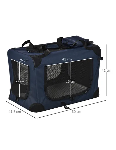 PawHut Foldable Pet Carrier for Small and Miniature Dogs, Portable Cat Carrier Soft Side Pet Travel Crate with Removable Mat, St