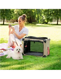 PawHut Foldable Pet Carrier, with Cushion, for Small Dogs and Cats 2