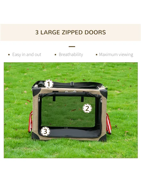PawHut Foldable Pet Carrier, with Cushion, for Small Dogs and Cats
