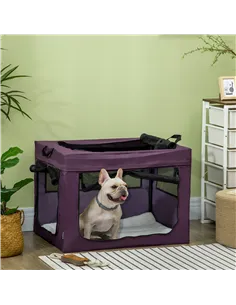PawHut 80cm Pet Carrier, with Cushion, for Small and Medium Dogs - Purple 2