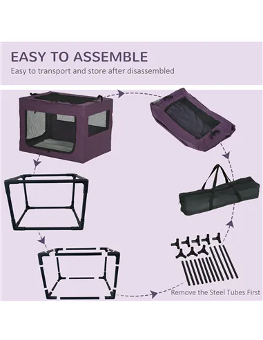 PawHut 80cm Pet Carrier, with Cushion, for Small and Medium Dogs - Purple