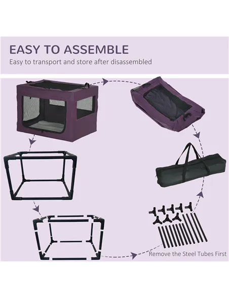 PawHut 80cm Pet Carrier, with Cushion, for Small and Medium Dogs - Purple
