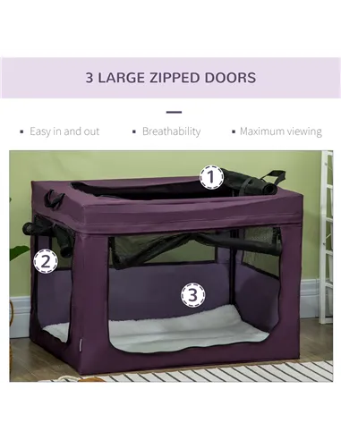 PawHut 80cm Pet Carrier, with Cushion, for Small and Medium Dogs - Purple