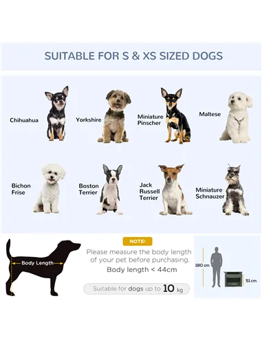 PawHut 69cm Pet Carrier, with Cushion, for Miniature and Small Dogs - Grey