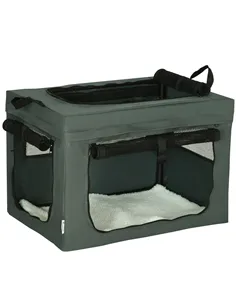 PawHut 60cm Pet Carrier, with Cushion, for Miniature Dogs - Grey