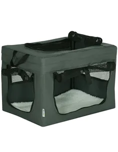 PawHut 48.5cm Pet Carrier, with Cushion, for Miniature Dogs - Grey