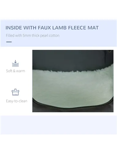 PawHut 48.5cm Pet Carrier, with Cushion, for Miniature Dogs - Grey