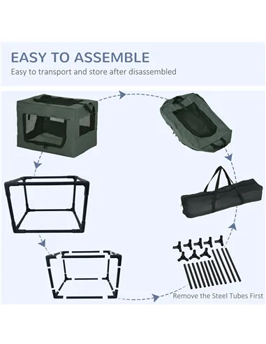 PawHut 48.5cm Pet Carrier, with Cushion, for Miniature Dogs - Grey