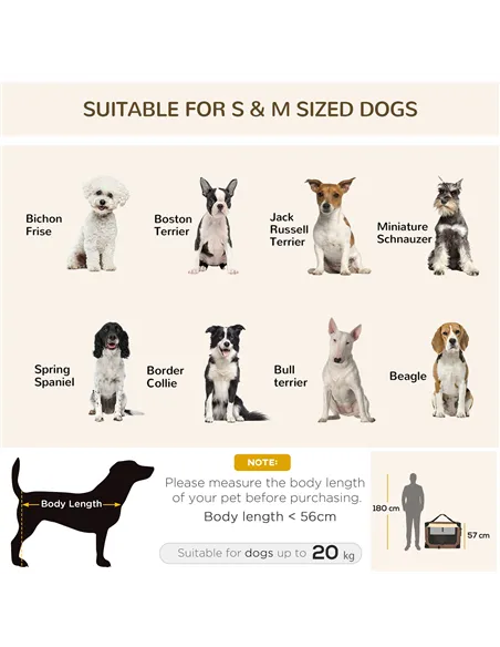 PawHut 81cm Foldable Pet Carrier, with Cushion, for Medium Dogs and Cats - Brown