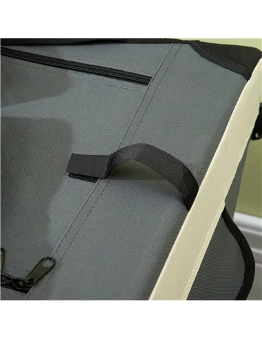 PawHut 91cm Foldable Pet Carrier, with Cushion, for Large Dogs and Cats - Grey