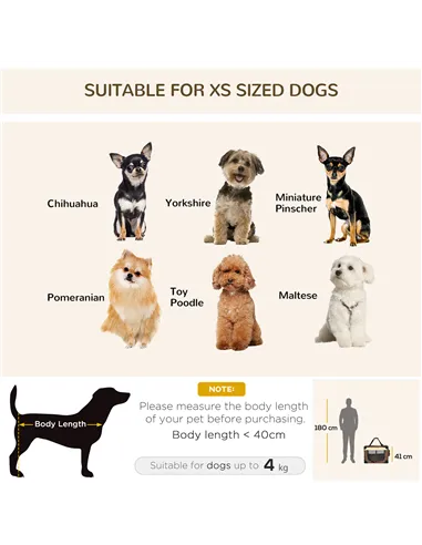 PawHut 60cm Foldable Pet Carrier, with Cushion, for Mini Dogs and Cats - Brown