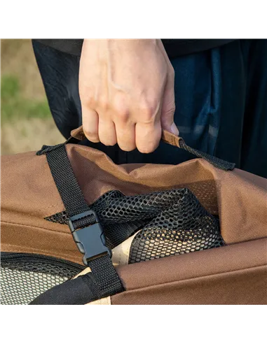 PawHut 60cm Foldable Pet Carrier, with Cushion, for Mini Dogs and Cats - Brown