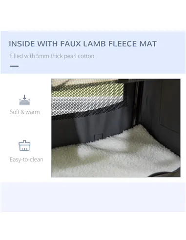 PawHut 51cm Foldable Pet Carrier, with Cushion, for Mini Dogs and Cats - Grey