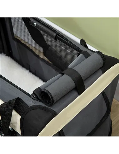 PawHut 51cm Foldable Pet Carrier, with Cushion, for Mini Dogs and Cats - Grey