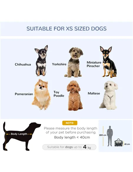 PawHut 60cm Foldable Pet Carrier, with Cushion, for Miniature Dogs and Cats - Grey