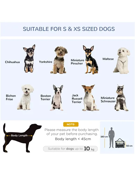 PawHut 70cm Foldable Pet Carrier, with Cushion, for Small Dogs and Cats - Grey