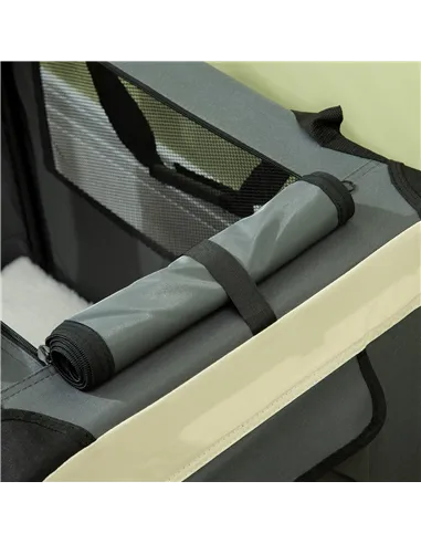 PawHut 70cm Foldable Pet Carrier, with Cushion, for Small Dogs and Cats - Grey